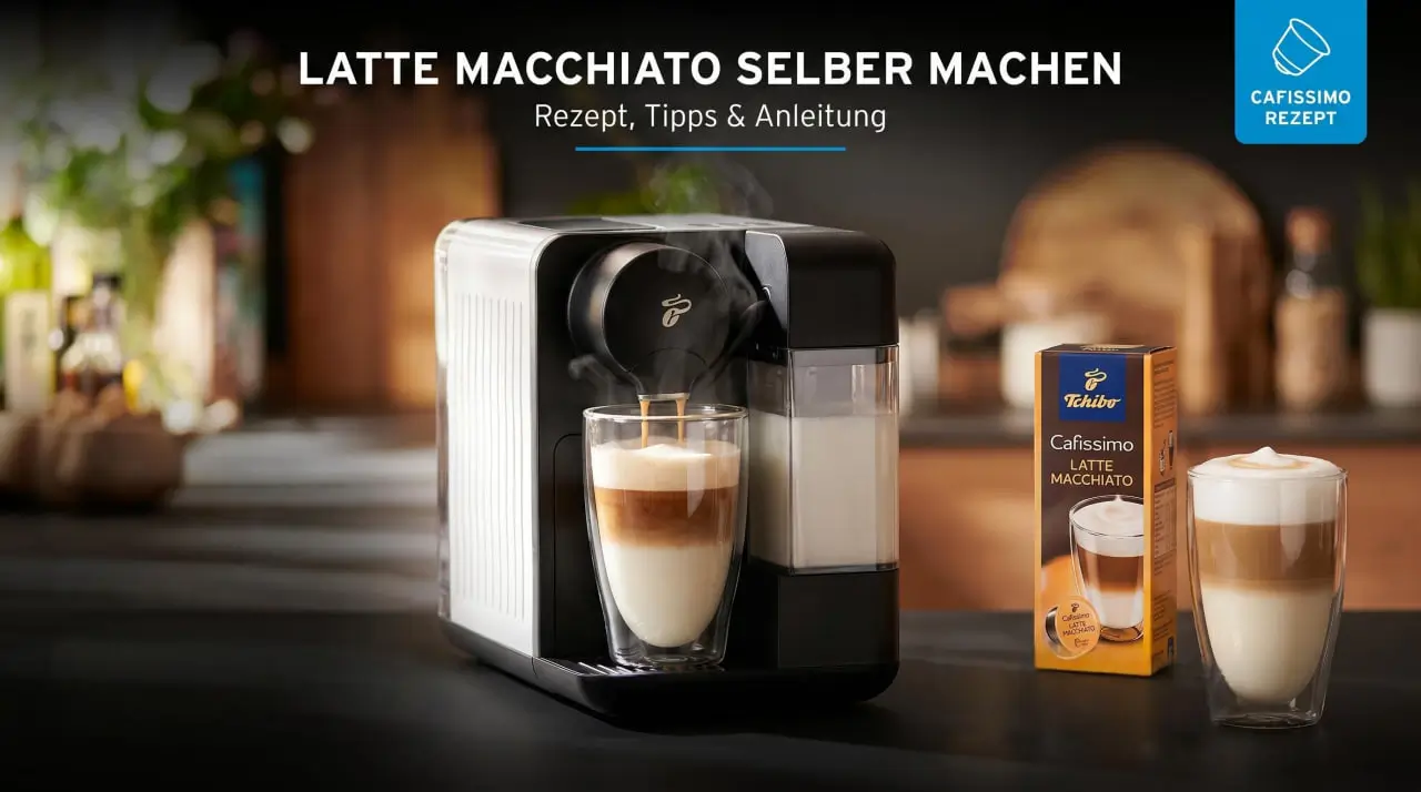 Latte Macchiato Rezept — drei Schichten Milch, Espresso, Schaum